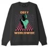 OBEY - Stretch Your Boundaries Men's Crewneck Sweatshirt, Black Mens