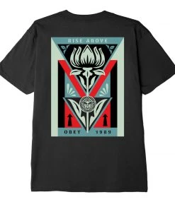 Mens OBEY - Deco Flower Men's Classic Tee, Black