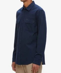 Mens OBEY - Gunner Woven L/S Men's Shirt, Navy
