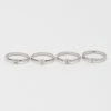 Womens OBEY - Logo Stack Rings, Rhodium