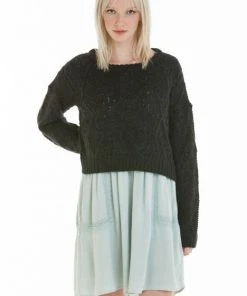 OBEY - Atherton Crewneck Sweater, Heather Black