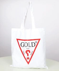 Womens Free Gold Watch - Guess Tote Bag, White