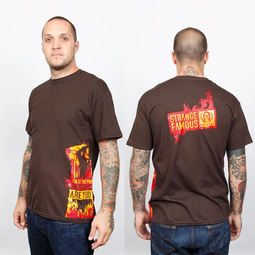 Strange Famous Records - I'm At The Fire Men's Shirt, Brown Music 1 Strange Famous Records - I'm At The Fire Men's Shirt, Brown Music