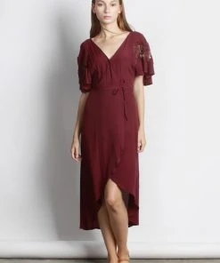 MOD REF - The Amber Dress, Burgundy Womens