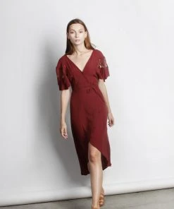 MOD REF - The Amber Dress, Burgundy Womens