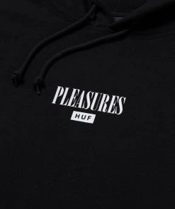 Mens HUF X Pleasures - Beetle Men's Pullover Hoodie, Black