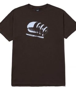 Mens HUF X Pleasures - Breaking Bread Tee, Chocolate