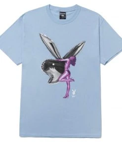 Mens HUF X Playboy - Bunny Balloon Tee, Light Blue