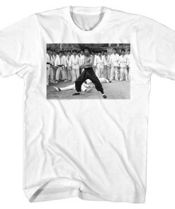 American Classics Bruce Lee - Black & White Power Stance Men's Shirt, White Mens