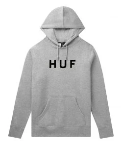 HUF - Essentials OG Logo Hoodie, Grey Heather