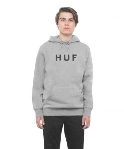 HUF - Essentials OG Logo Hoodie, Grey Heather
