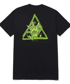 HUF - Green Buddy Triple Triangle Tee, Black Mens