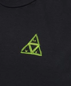 HUF - Green Buddy Triple Triangle Tee, Black Mens