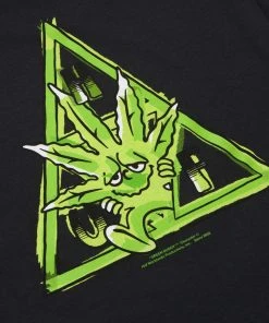 HUF - Green Buddy Triple Triangle Tee, Black Mens