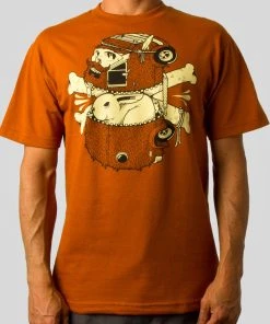 Upper Playground - Jeremy Fish Getaway Beard Men's Shirt, Rust