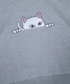 RIPNDIP - Peeking Nermal Men's Hoodie, Heather Grey Mens