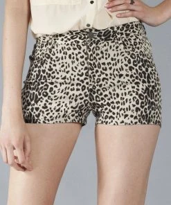 Flying Tomato Sale Big Cat Women's Shorts, Cream And Black 8 Flying Tomato Sale Big Cat Women's Shorts, Cream And Black