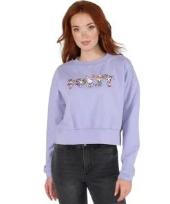 Tokidoki X Hello Kitty - Kawaii Lineup Women's Cropped Pullover, Lavender