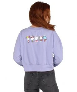 Tokidoki X Hello Kitty - Kawaii Lineup Women's Cropped Pullover, Lavender