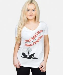 Out Of Print - And Still I Rise Women's Shirt, White Womens