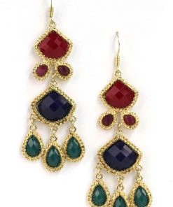 Girly Falu Chandelier Drop Earrings, Multi