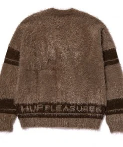 HUF X Pleasures - Outro Men's Cardigan, Brown Mens