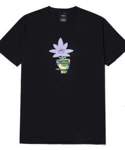 HUF X Green Buddy - Potted Tee, Black Mens