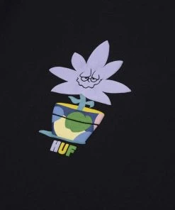 HUF X Green Buddy - Potted Tee, Black Mens