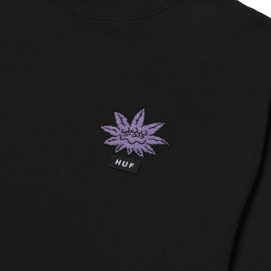 HUF X Green Buddy - Purple Buddies Crewneck, Black 2 HUF X Green Buddy - Purple Buddies Crewneck, Black
