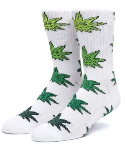 HUF X Green Buddy - Purple Life Buddy Socks, White