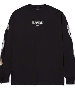 HUF X Pleasures - Spore L/S Tee, Black Mens