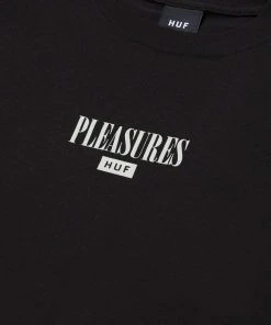 HUF X Pleasures - Spore L/S Tee, Black Mens