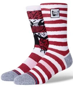 Stance - Mickey TV Haring Mix Men's Socks, Red Mens