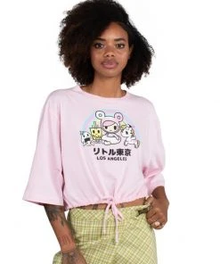Tokidoki - TOKI LA Oversized Women's Crop Top Tee, Pink Womens