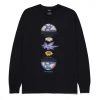 Mens HUF X Green Buddy - We Are The World L/S Tee, Black