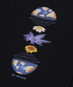 Mens HUF X Green Buddy - We Are The World L/S Tee, Black