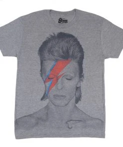 Mens David Bowie - Aladdin Sane Men's Shirt, Heather Triblend