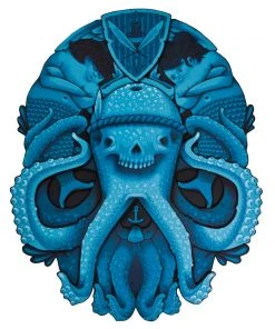 Upper Playground - Jeremy Fish Be Careful Where You Squirt Your Ink Men's Shirt, White