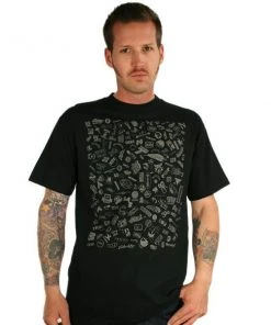 Mens Stones Throw - Labels Logos Men's Shirt, Black