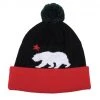 TRUE - Cali Bear Pom Beanie Hat, Black Mens