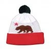 Mens TRUE - Cali Bear Pom Beanie Hat, White