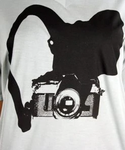 Free Gold Watch Image Unavailable - Camera V-Neck Women's Top, Silver Womens