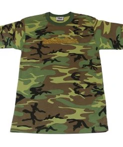 Definitive Jux - Gold Logo Short Sleeved Men's Shirt, Camo