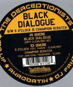 Definitive Jux The Perceptionists - Black Dialogue B/w 5 O'Clock & Champion Sound, 12" Vinyl