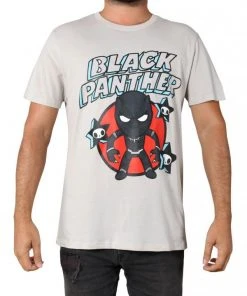 Tokidoki TKDK X Marvel - Deadly Panther Men's Shirt, Grey Mens