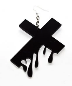 Womens Hello Drama - Drip Drop 1 Single Earring, Black