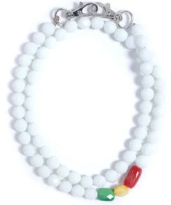 Trixy - Rasta Facet Necklace, White Womens
