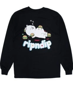 RIPNDIP - Fat Hungry Baby Men's L/S Tee, Black Mens