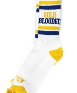 Adapt Clothing Mens Adapt - Gold Blooded Men's Socks, White/Royal