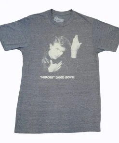 David Bowie - Heroes Men's Shirt, Heather Navy